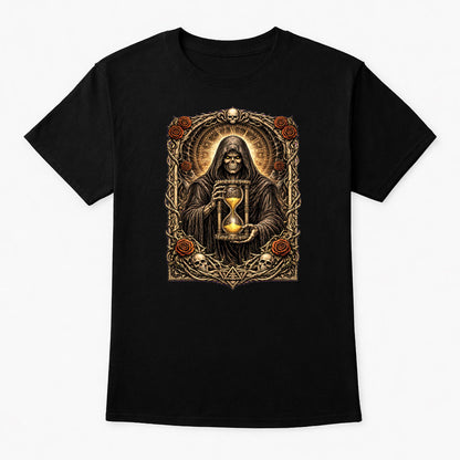 Sands of Fate Reaper Unisex T-Shirt Grim Hourglass Gothic Art Tee