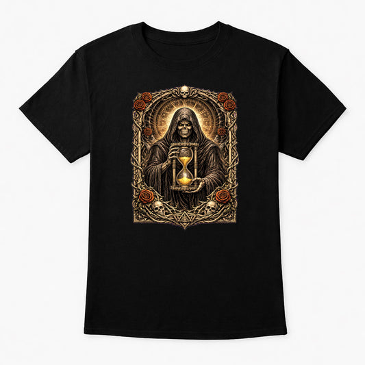 Sands of Fate Reaper Unisex T-Shirt Grim Hourglass Gothic Art Tee