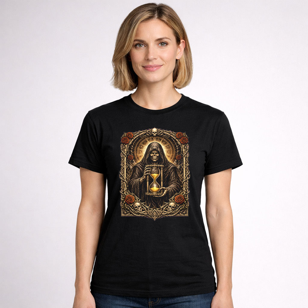 Sands of Fate Reaper Unisex T-Shirt Grim Hourglass Gothic Art Tee