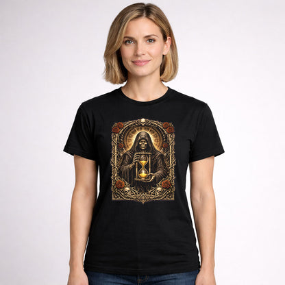 Sands of Fate Reaper Unisex T-Shirt Grim Hourglass Gothic Art Tee