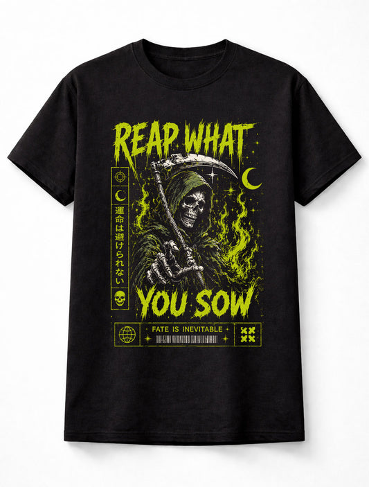 Reap What You Sow Grim Reaper Scythe Gothic Horror Unisex T-Shirt