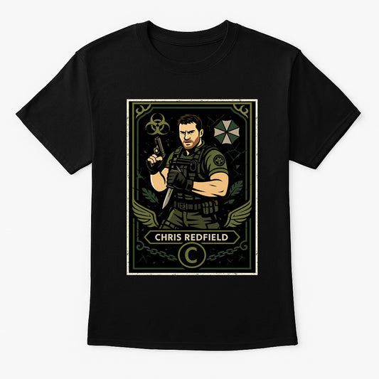 Resident Evil Chris Redfield Retro Unisex T-Shirt Survival Horror Game Tee