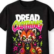 Red Panda Monster Horror Gothic Neon Animal Graphic Unisex T-Shirt
