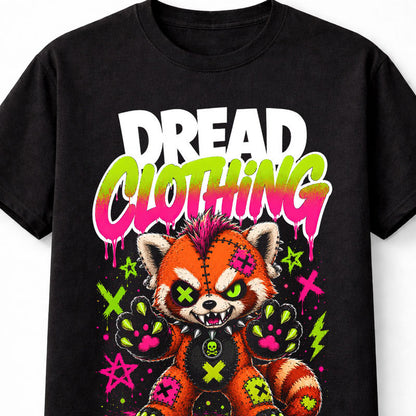 Red Panda Monster Horror Gothic Neon Animal Graphic Unisex T-Shirt