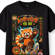 Japanese Red Panda Kaiju Monster Kawaii City Rampage Graphic Unisex T-Shirt