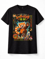 Japanese Red Panda Kaiju Monster Kawaii City Rampage Graphic Unisex T-Shirt