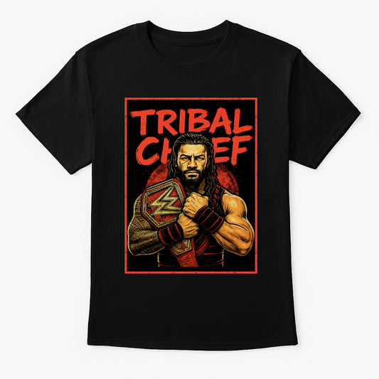 Roman Reigns T-Shirt Tribal Chief Power Style WWE Unisex Black Graphic Tee