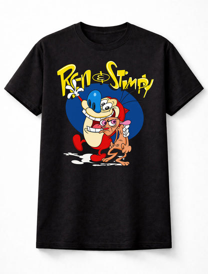 Ren and Stimpy Cartoon Graphic 90s Nickelodeon Retro Adults & Kids Unisex T-Shirt