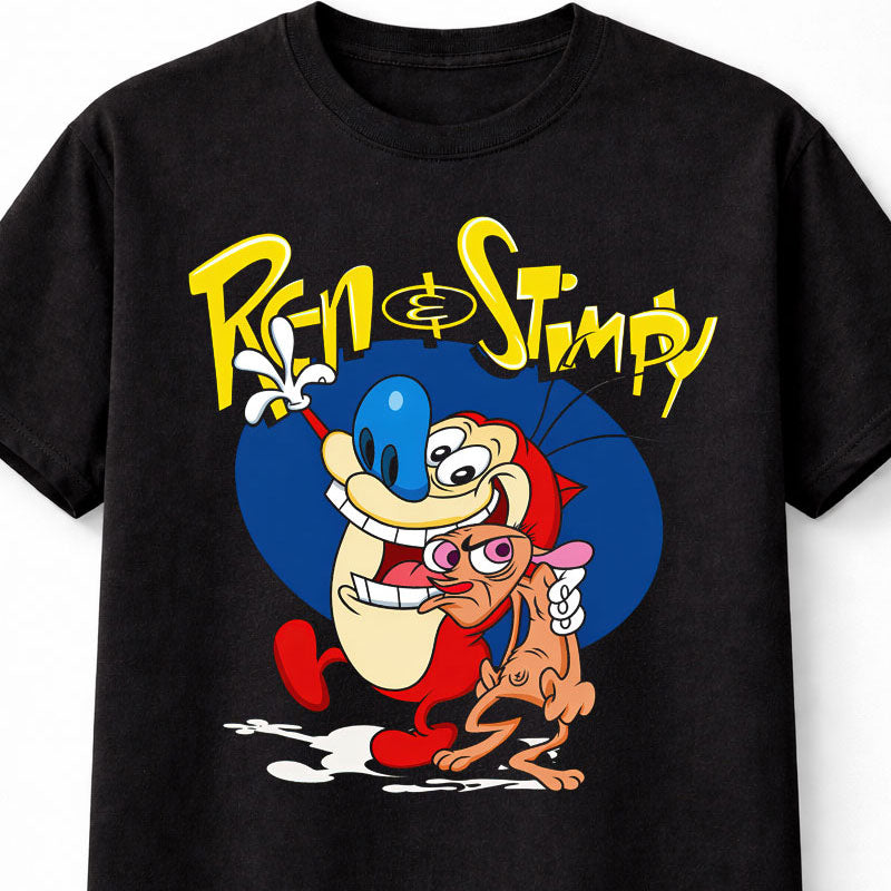 Ren and Stimpy Cartoon Graphic 90s Nickelodeon Retro Adults & Kids Unisex T-Shirt