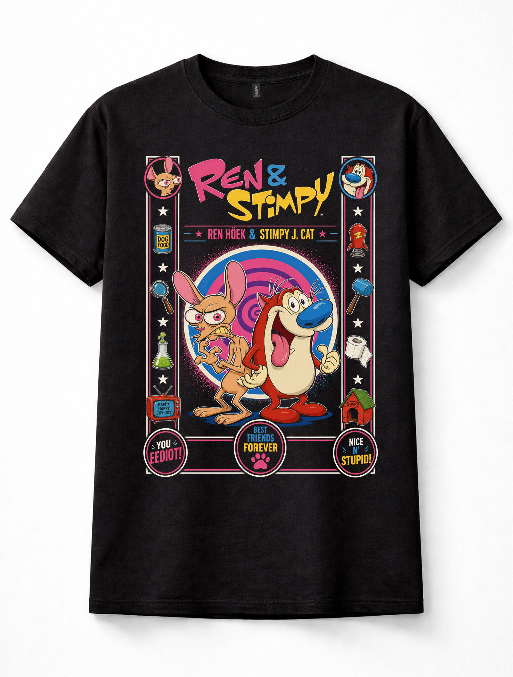 Ren and Stimpy Nickelodeon Cartoon Graphic Character Unisex T-Shirt
