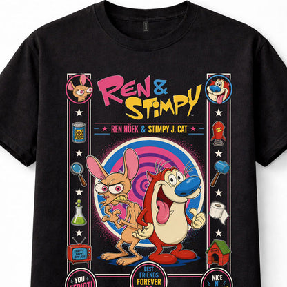 Ren and Stimpy Nickelodeon Cartoon Graphic Character Unisex T-Shirt