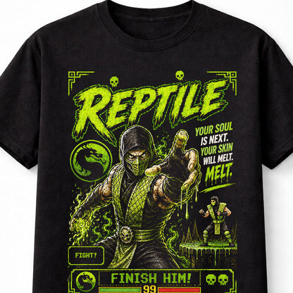 Mortal Kombat Reptile Retro Arcade Ninja Gamer Unisex T-Shirt