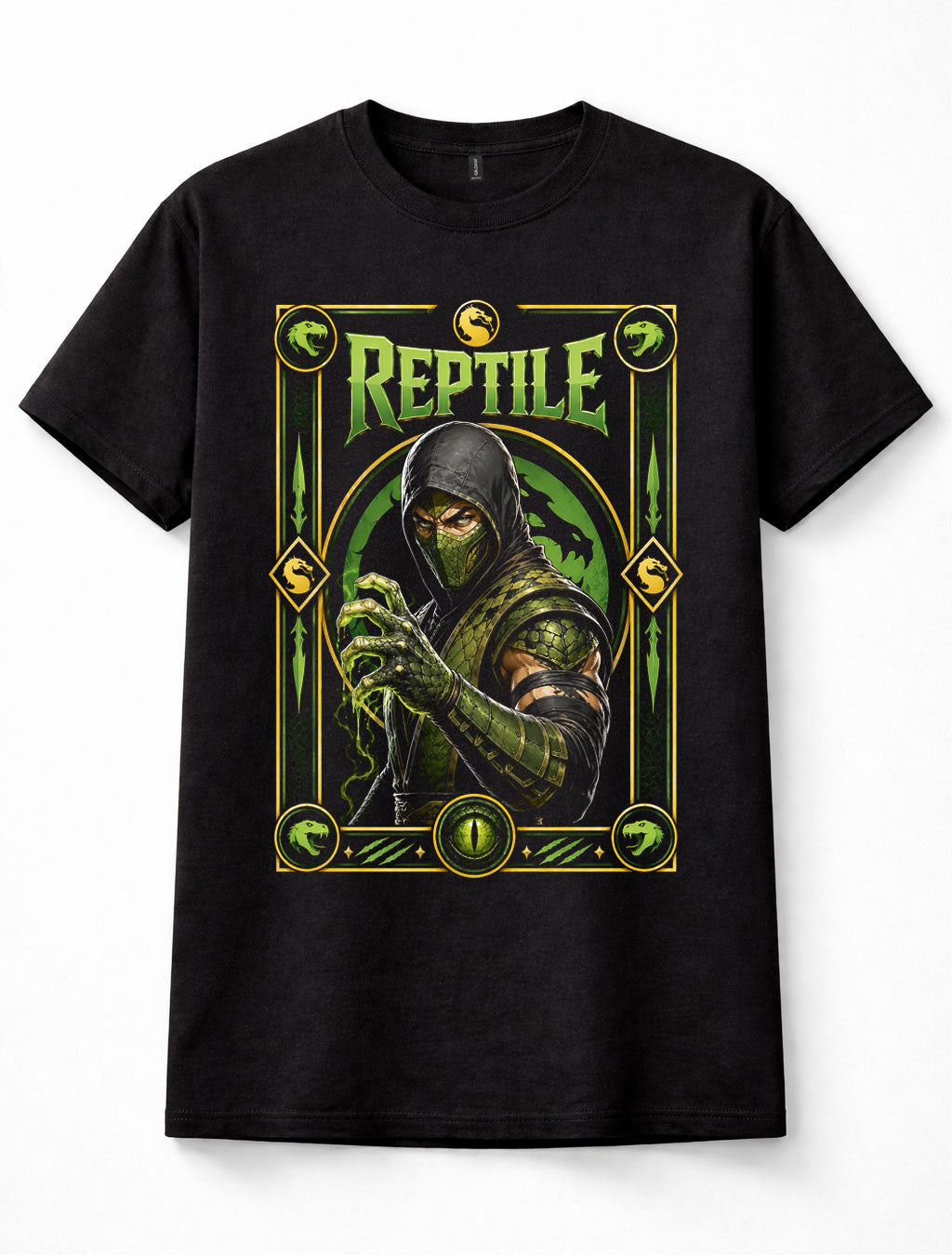 Mortal Kombat Reptile Green Ninja Fighting Game Retro Black Unisex T-Shirt