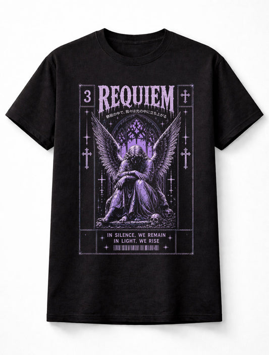 Requiem Angel Gothic Cathedral Celestial Fantasy Graphic Unisex T-Shirt