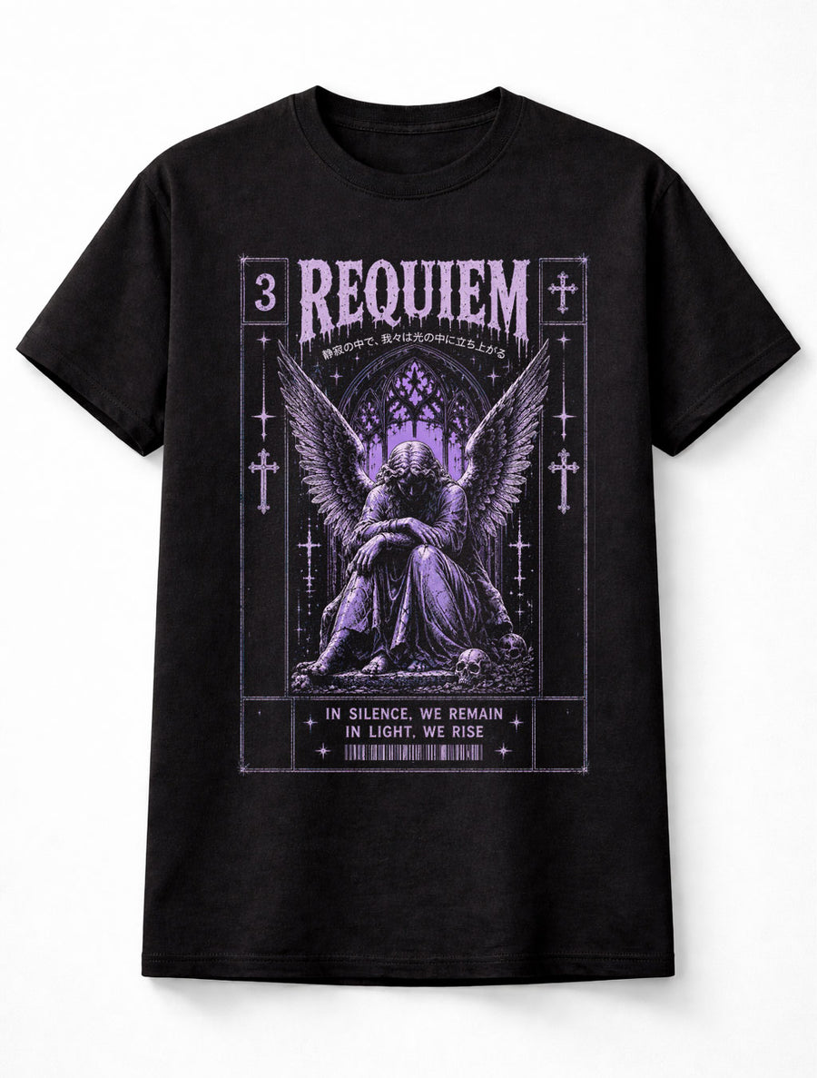 Requiem Angel Gothic Cathedral Celestial Fantasy Graphic Unisex T-Shirt