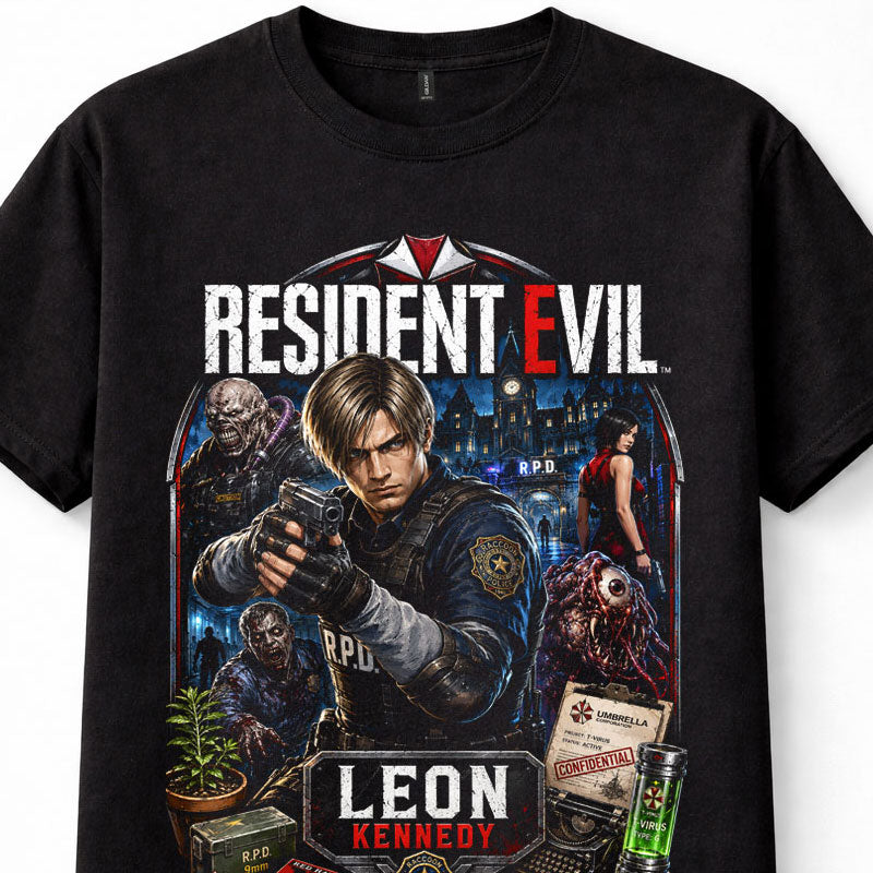 Resident Evil Leon S Kennedy RPD Survival Horror Unisex T-Shirt