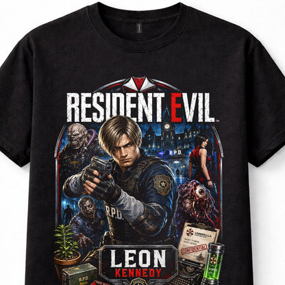 Resident Evil Leon S Kennedy RPD Survival Horror Unisex T-Shirt