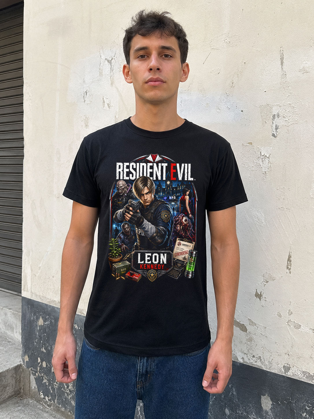 Resident Evil Leon S Kennedy RPD Survival Horror Unisex T-Shirt