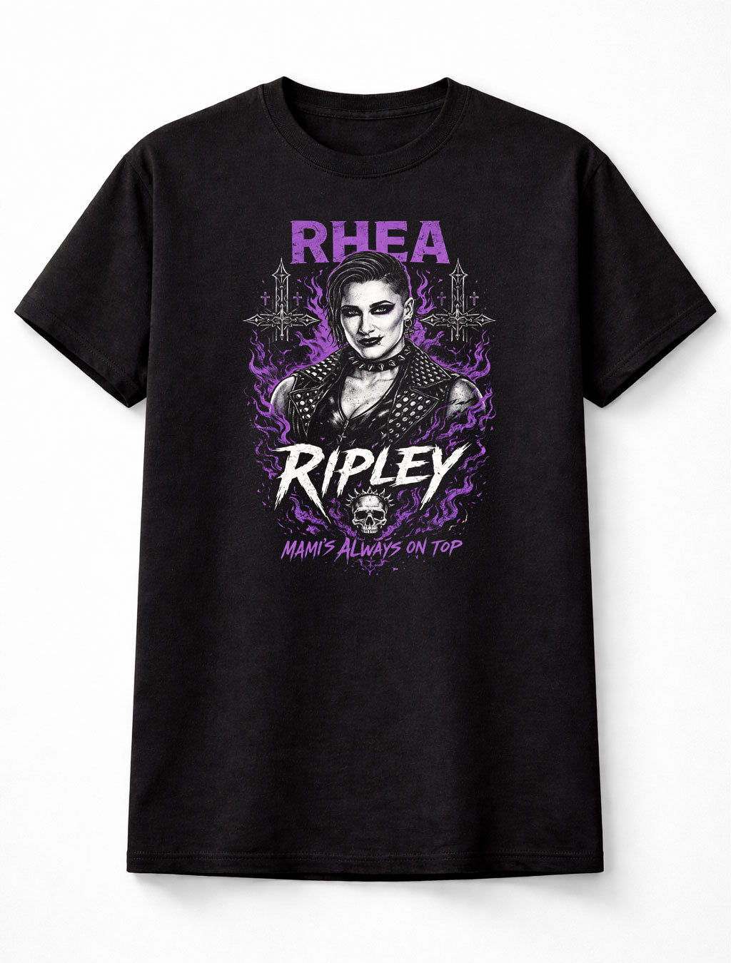 Rhea Ripley Mami Wrestling Graphic T-Shirt Purple Gothic Style Mami’s Always On Top Adults & Kids Unisex T-Shirt