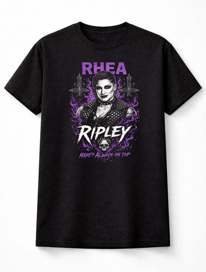 Rhea Ripley Mami Wrestling Graphic T-Shirt Purple Gothic Style Mami’s Always On Top Adults & Kids Unisex T-Shirt