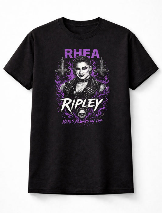Rhea Ripley Mami Wrestling Graphic T-Shirt Purple Gothic Style Mami’s Always On Top Adults & Kids Unisex T-Shirt