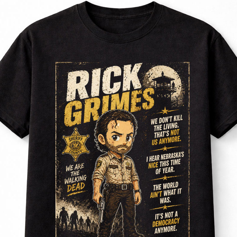 Rick Grimes The Walking Dead Sheriff Apocalypse Graphic Tee Zombie TV Series Shirt Unisex Adults & Kids T-Shirt