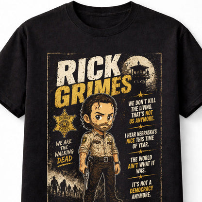 Rick Grimes The Walking Dead Sheriff Apocalypse Graphic Tee Zombie TV Series Shirt Unisex Adults & Kids T-Shirt