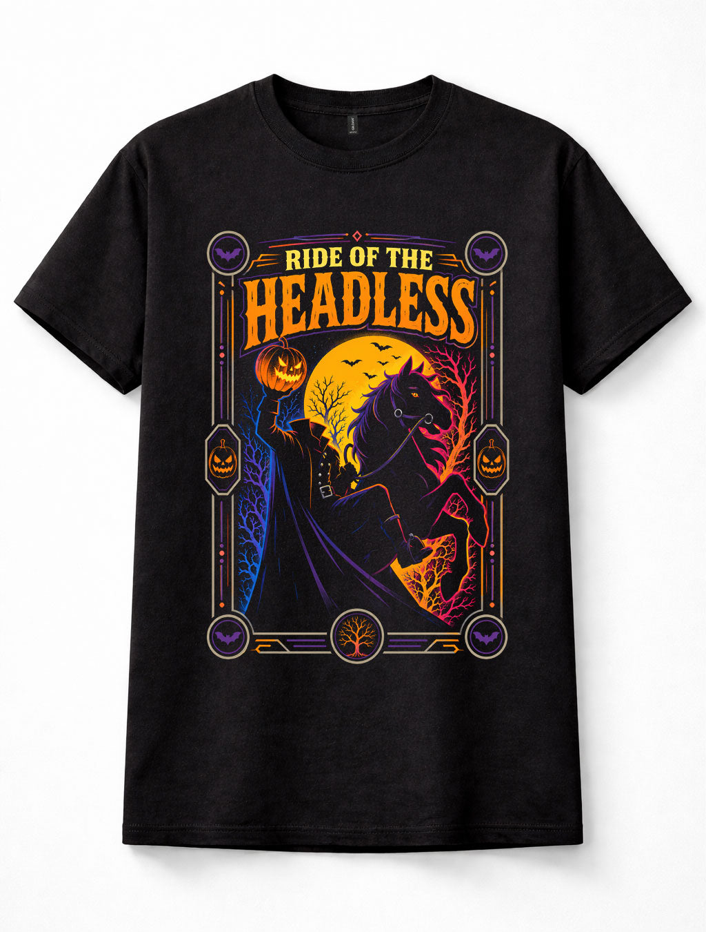 Ride of the Headless Horseman Pumpkin Gothic Halloween Horror Unisex T-Shirt