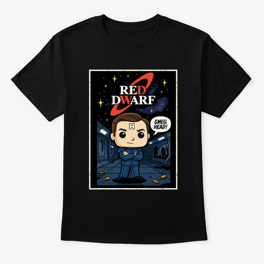 Red Dwarf "Rimmer – Smeg Head!" Vintage Comic Style Tee – Classic Sci-Fi Graphic T-Shirt