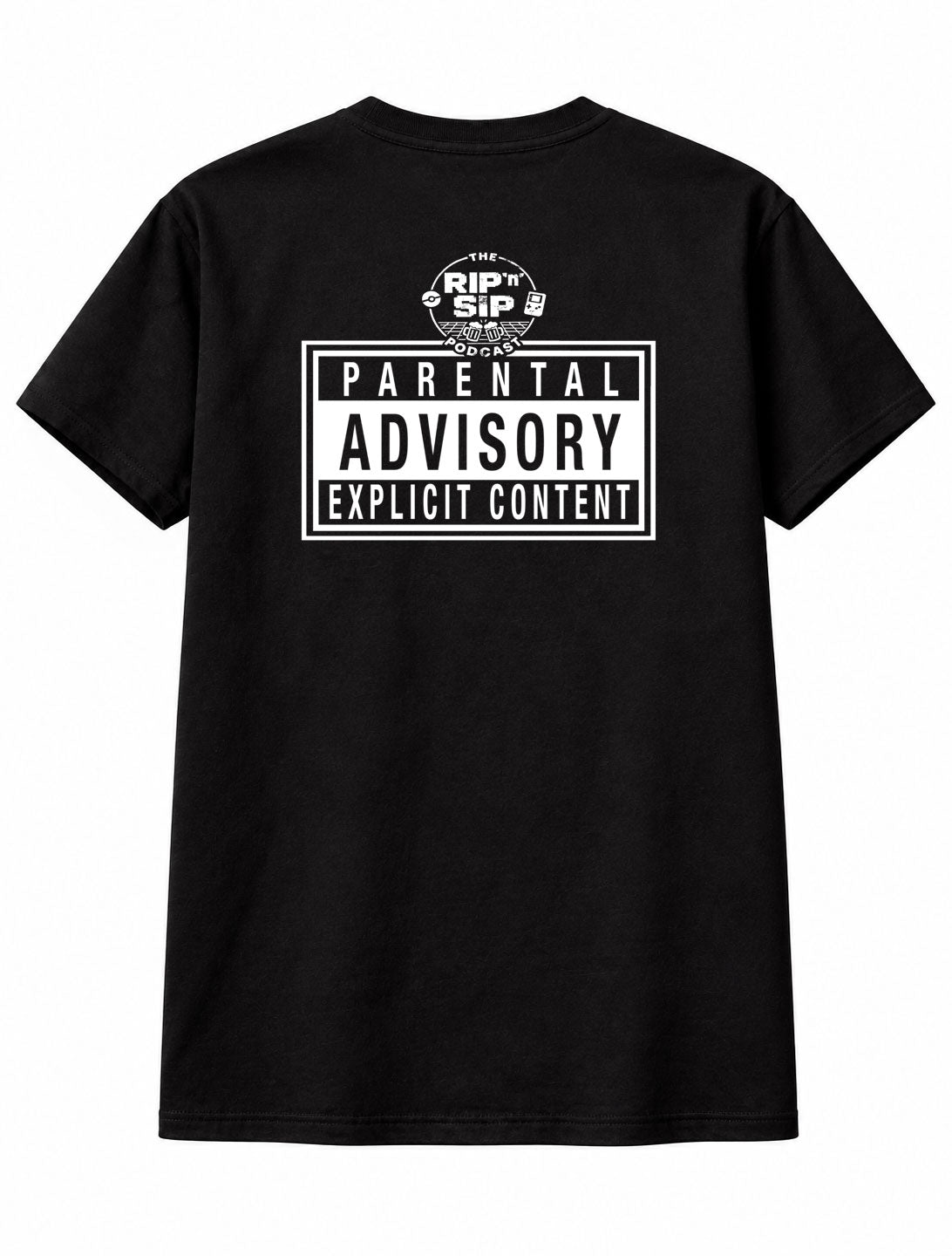 Dread x Rip n' Sip Parental Advisory Back Print Black & White Logo Unisex T-Shirt