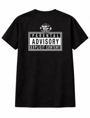 Dread x Rip n' Sip Parental Advisory Back Print Black & White Logo Unisex T-Shirt