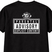 Dread x Rip n' Sip Parental Advisory Back Print Black & White Logo Unisex T-Shirt