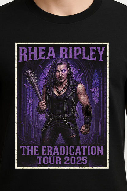 Rhea Ripley The Eradication Tour 2025  Unisex T-Shirt – Gothic Wrestling Graphic Tee