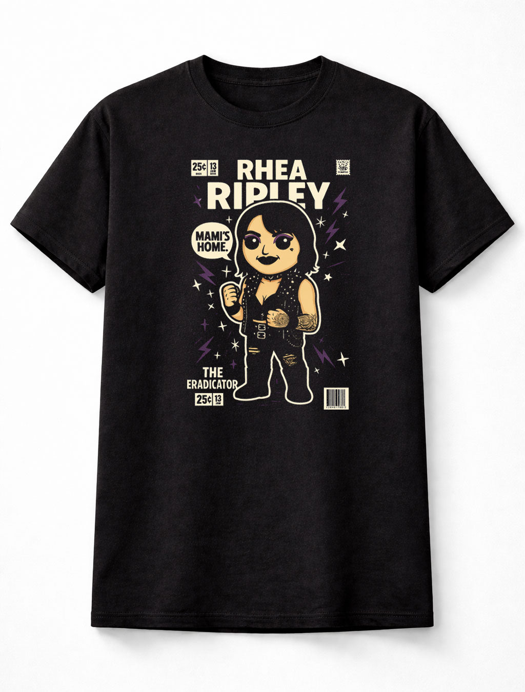 Rhea Ripley “Mami’s Home” Cartoon Graphic T-Shirt – Unisex Black Wrestling Tee