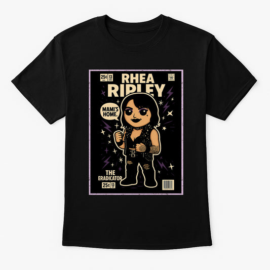 Rhea Ripley “The Eradicator” Pop Comic Wrestling T-Shirt — Mami’s Home Edition