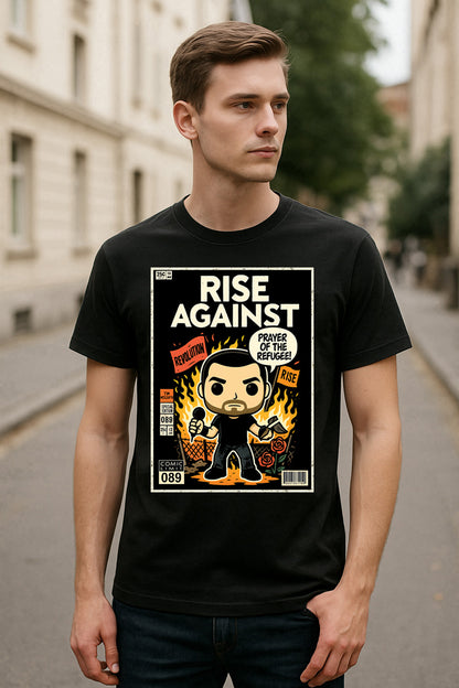 Rise Against Prayer of the Refugee Punk Rock Funko Pop Style Unisex T-Shirt