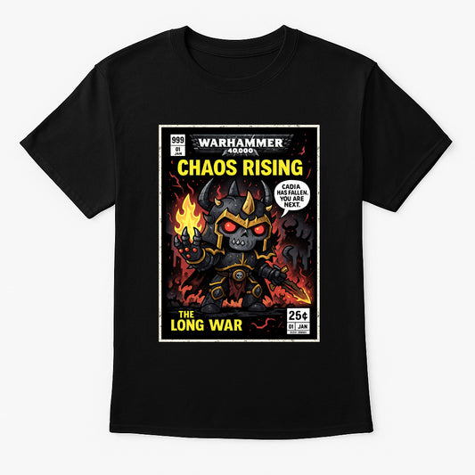 Warhammer 40K Chaos Rising Unisex T-Shirt – The Long War Retro Chaos Lord Graphic Tee