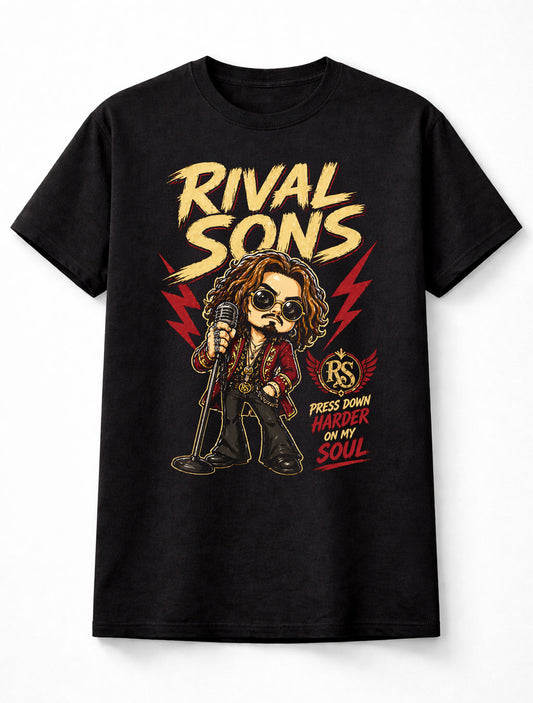 Rival Sons Press Down Harder On My Soul Graphic T-Shirt Blues Rock Band Fan Tee Classic Rock Music Shirt Adult & Kids Unisex T-Shirt