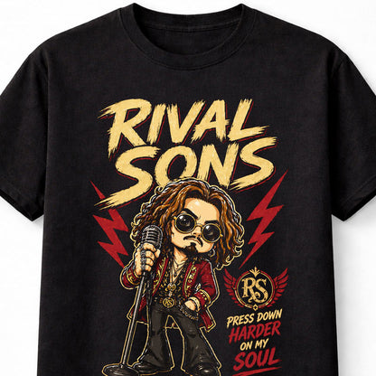 Rival Sons Press Down Harder On My Soul Graphic T-Shirt Blues Rock Band Fan Tee Classic Rock Music Shirt Adult & Kids Unisex T-Shirt