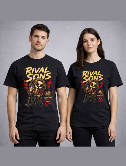 Rival Sons Press Down Harder On My Soul Graphic T-Shirt Blues Rock Band Fan Tee Classic Rock Music Shirt Adult & Kids Unisex T-Shirt