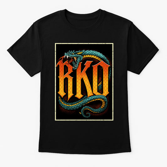 RKO Snake Logo Retro Wrestling T-Shirt — Outta Nowhere Edition