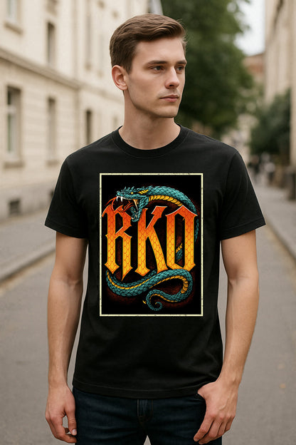 RKO Snake Logo Retro Wrestling T-Shirt — Outta Nowhere Edition