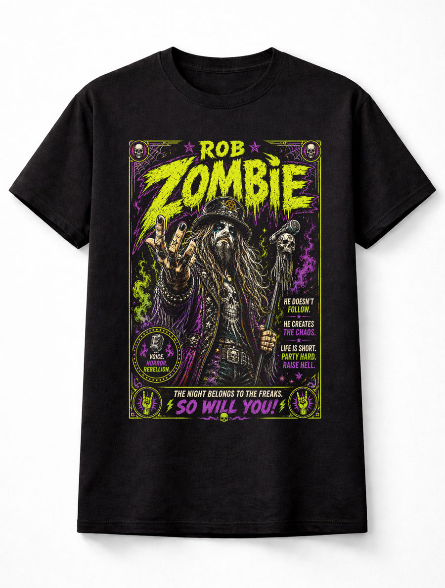 Rob Zombie The Night Belongs to the Freaks Horror Rock Unisex T-Shirt
