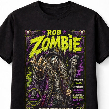 Rob Zombie The Night Belongs to the Freaks Horror Rock Unisex T-Shirt