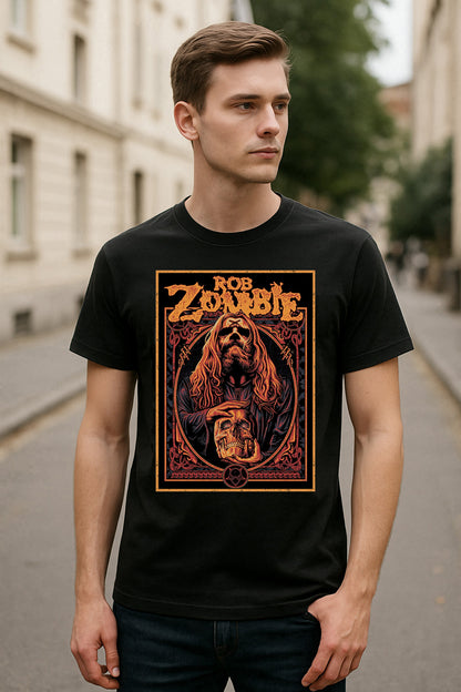 Rob Zombie T-Shirt Gothic Horror Metal Art Unisex Black Graphic Tee