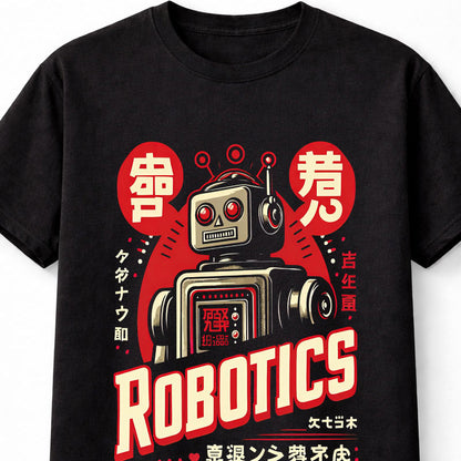 obotics Retro Robot Graphic Unisex T-Shirt Vintage Sci-Fi Tech Tee Adults & Kids Unisex T-Shirt