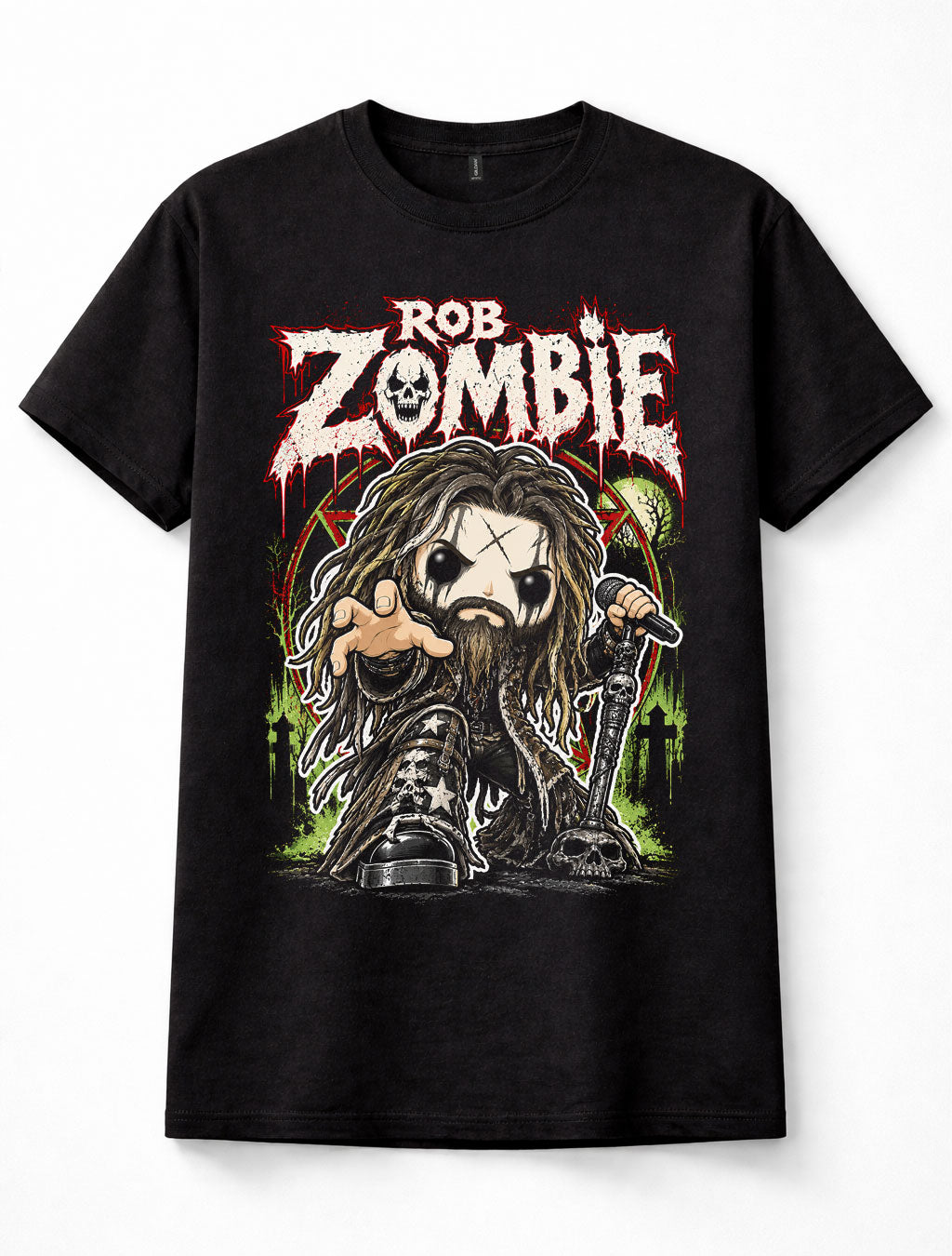 Rob Zombie Horror Metal Rock Band Skull Cartoon Unisex T-Shirt