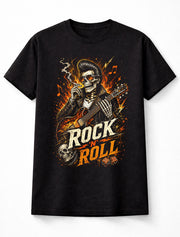 Rock N Roll Skeleton Guitar Rockabilly Music Graphic Unisex T-Shirt