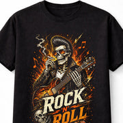 Rock N Roll Skeleton Guitar Rockabilly Music Graphic Unisex T-Shirt