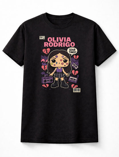 Olivia Rodrigo Sour Times Broken Heart Pop Comic Adults & Kids Unisex T-Shirt